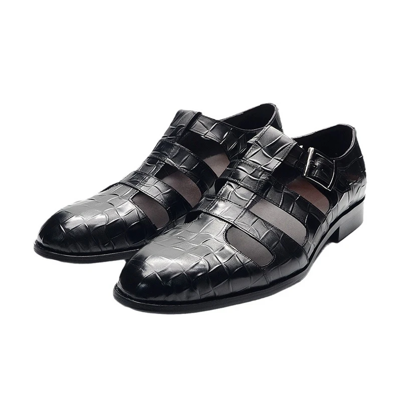 New 2025 Genuine Leather Men's Sandals Top Layer Cowhide Outdoor Casual Shoes Size 38-46 Comfortable Summer Sandals