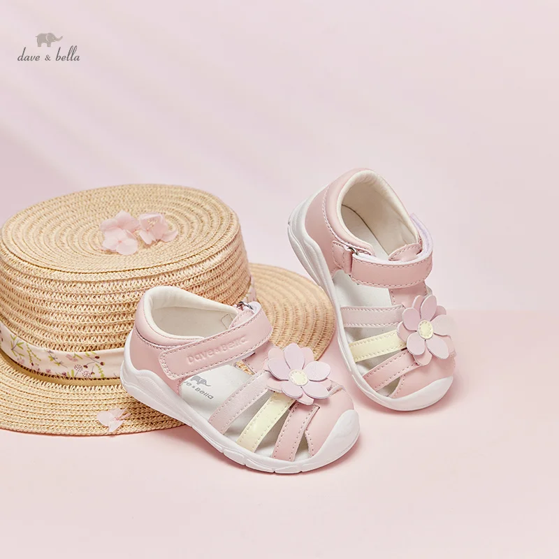 Dave Bella 2024 Summer Baby Boys Girls Sandals Children Beach Sandals Pink Infant Shoes Comfortable Kids Newborn Shoes DB2241269