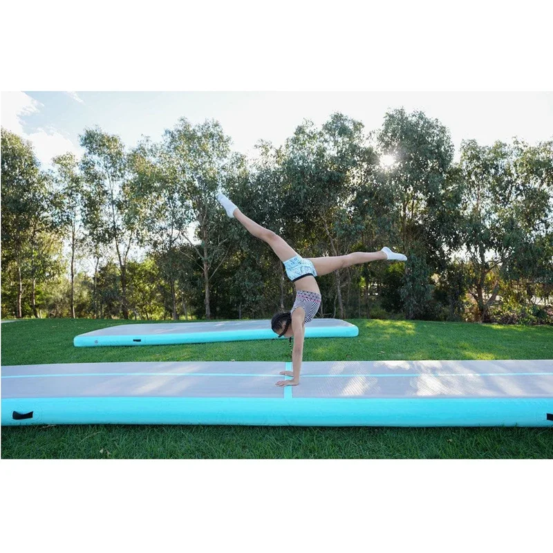 Custom Logo  Hot Selling Inflatable Air Track With Electric Pump Gymnastics Tumbling Air Mat Indoor Outdoor Yoga Training Floor