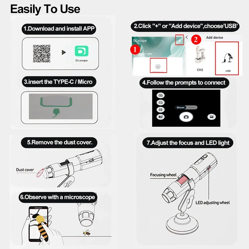 USB Dermatoscope Skin Analyzer Machine Facial Professional Aesthetic Skin Diagnostic Machine Scalp Electronic Microscope Beauty