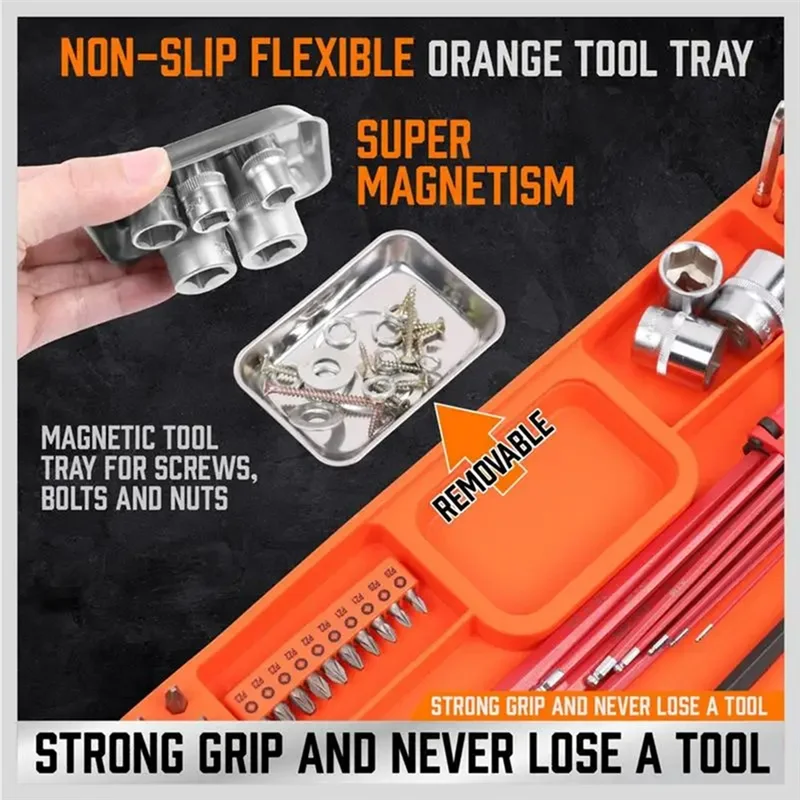 KEKA Silicone Tool Holder Tray Silicone Tool Holder Multi-Purpose Mat Repair Storage Segmented Mechanics Storage