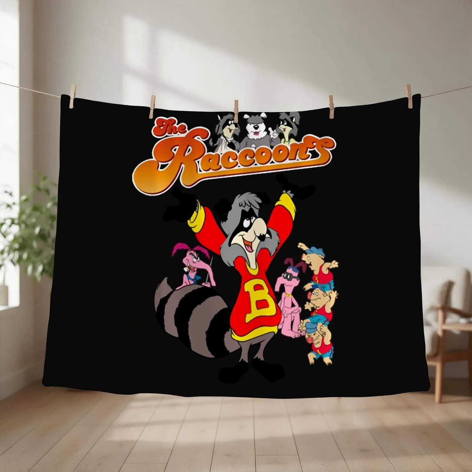 The Raccoons Cartoon Essential T-Shirt Copy.png Throw Blanket Extra Large Throw Multi-Purpose for winter Retros Blankets