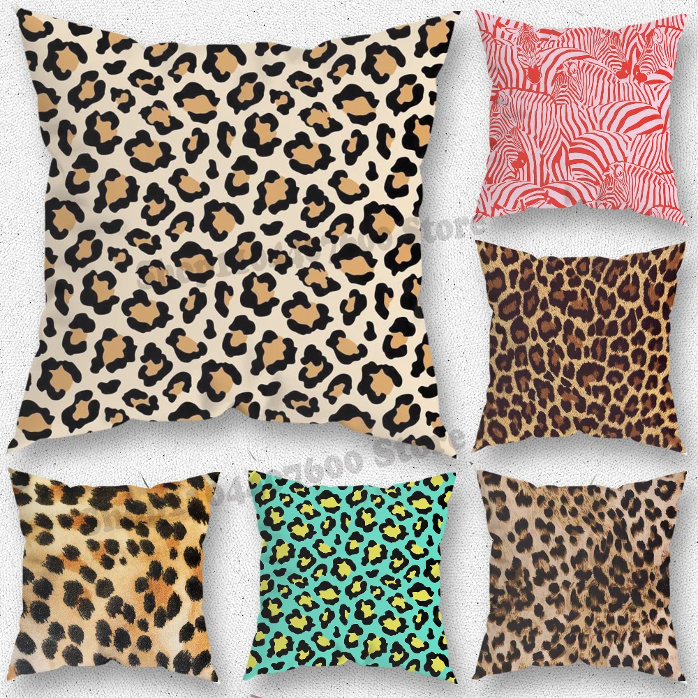 

Fashion Retro Leopard Zebra Print Pillow Case For Home Bedroom Room Decoration Living Room Sofa Cushion Cover Suitable