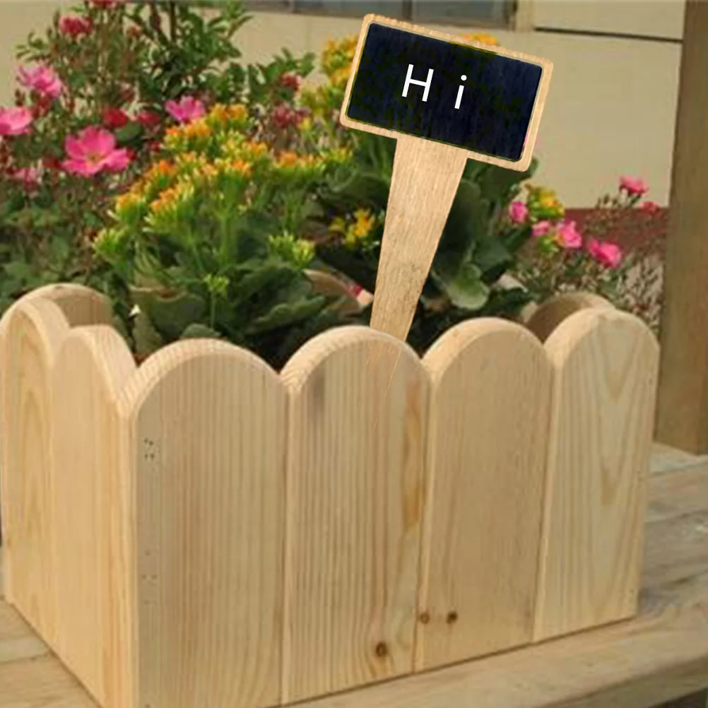 

6pcs Wooden Chalkboard Labels Mini Message Board Sign Picks For Plant Pot Garden Decor Wedding Party Home Use Chalkboard Signs