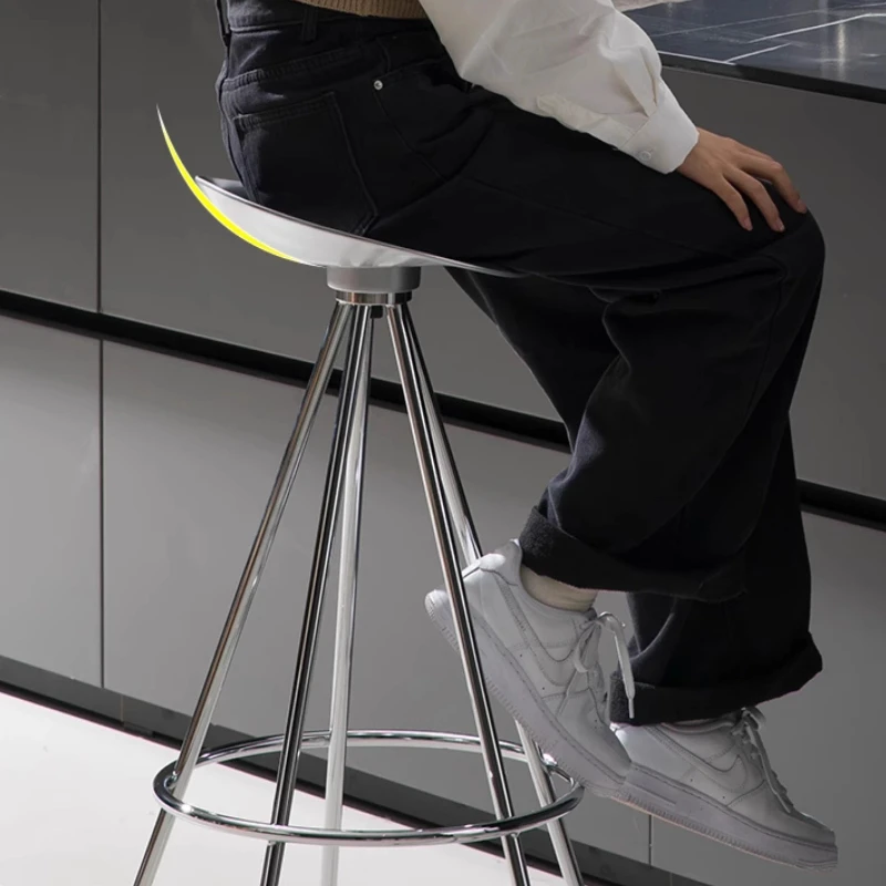 Modern Aluminum Alloy High Stool, Bar Stools for Kitchen, Coffee Shop, Restaurant, Counter Stool, Creative Designer Metal Chairs