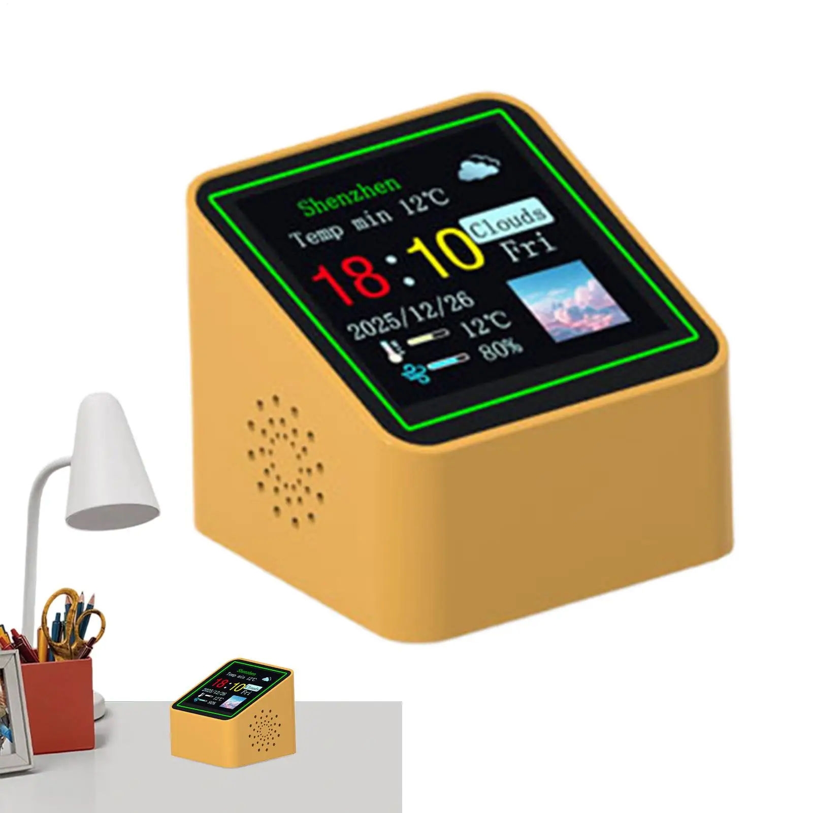 

Умные часы-метеостанция с датчиком температуры и влажности, настольные, компактные, цифровые, для дома, прикроватной тумбочки, кухни, ванной комнаты