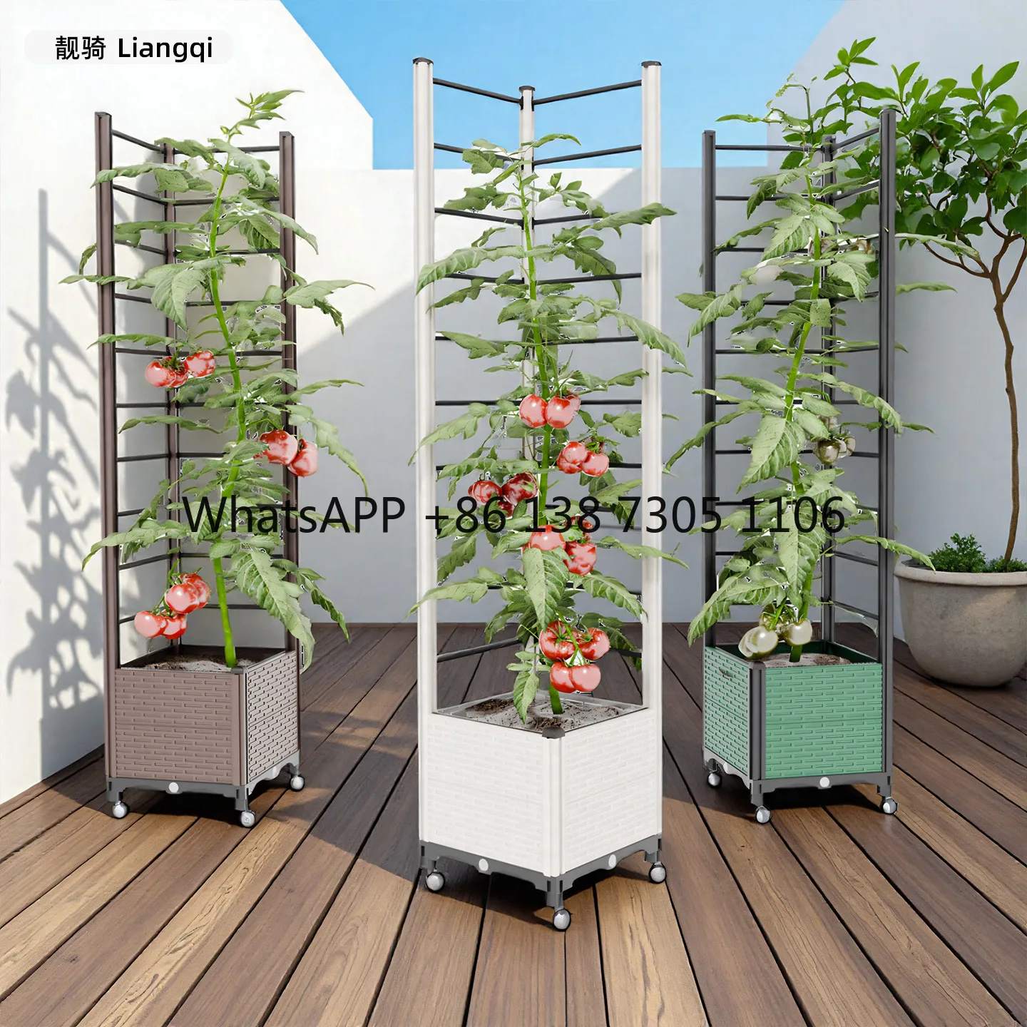 

Мобильная напольная подставка для цветов от пола до потолка, для выращивания растений в помещении и на открытом воздухе, для винограда, огурцов, роз