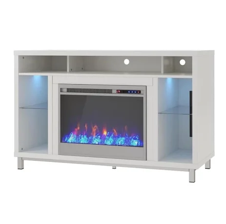Fireplace TV Stand for TVs up to 48 Inch, Replaceable Electric Fireplace Insert Heater
