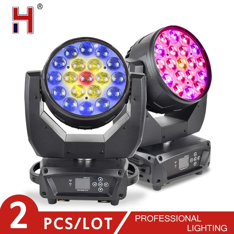 hongyi 19x15W RGBW 4in1 LED Zoom Beam Wash Moving Head Light Stage Lighting Effect DMX Controller For Dj Disco Nightclub Evening