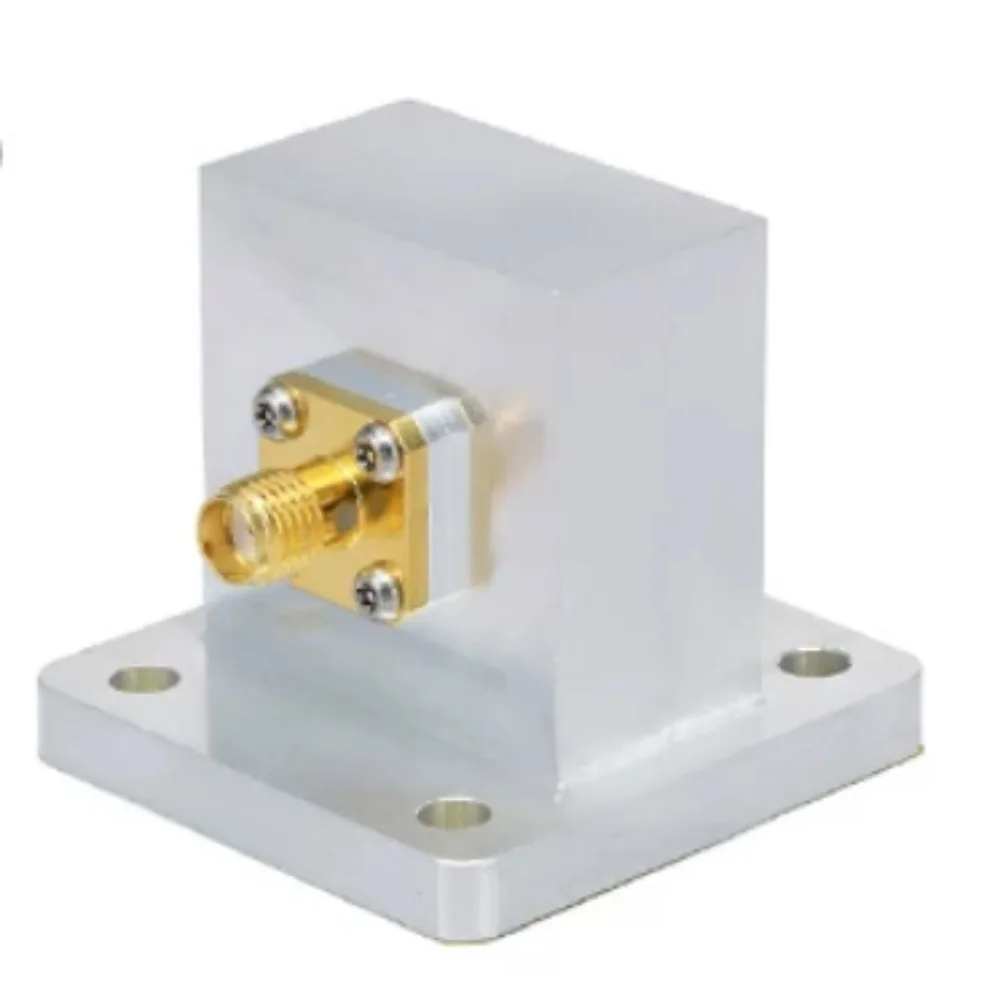 WR-75 to SMA Female Right Angle Waveguide to Coax Adapters with UBR120 Flange, 9.84 - 15GHz