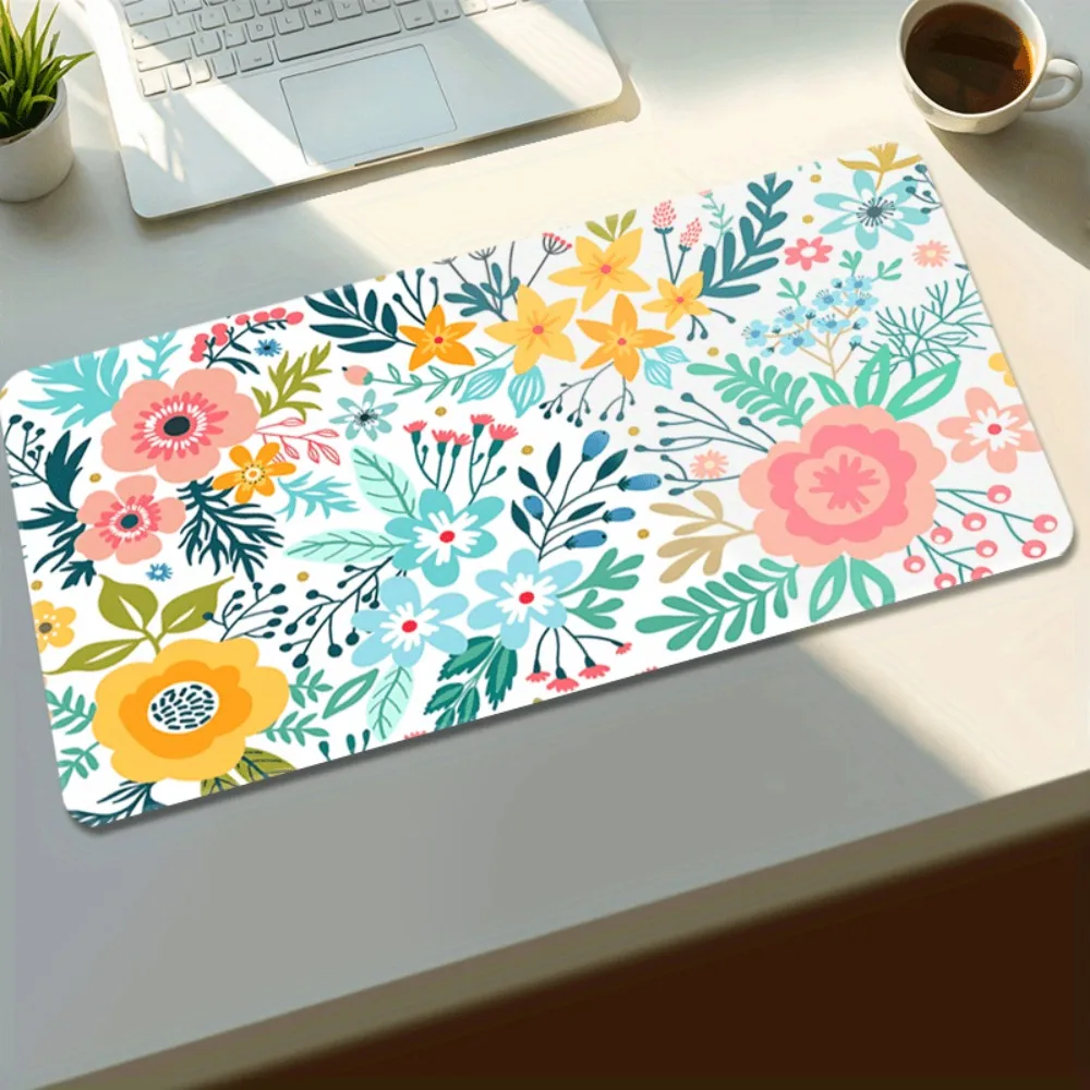 Flat, colorful flower mouse pad and keyboard pad alfombrilla ratón mouse pad grande decoração setup gamer offices accessories