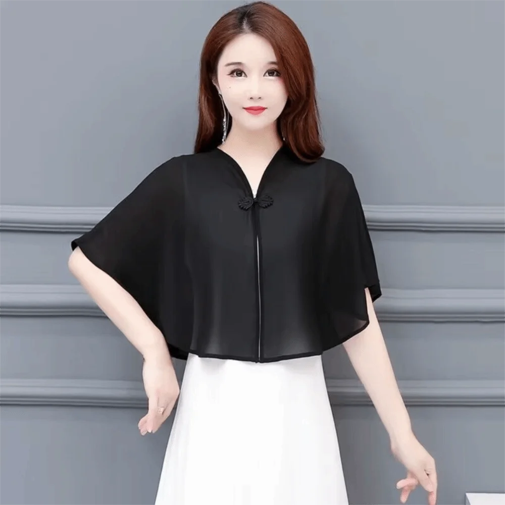 Sweet Breathable Chiffon Shawl Long Loose Sunscreen Scarf Sunshade Large Seaside Vacation Cloak Gift