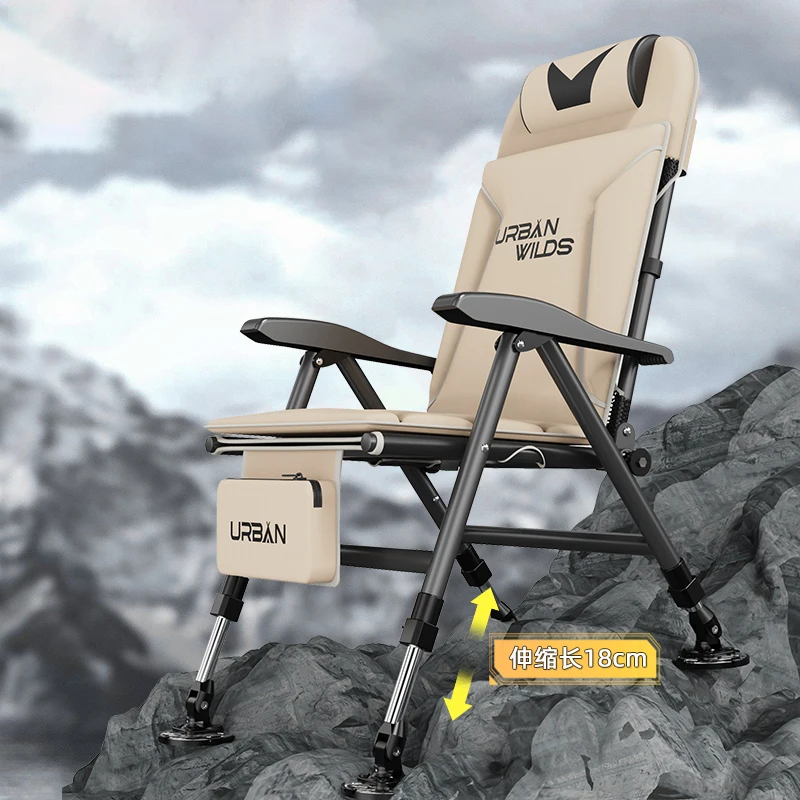 Accent Fishing Office Chair Foldable and Multifunctiona Wild Fishing Platform Fishing Chair All Terrain Seat 접이식 의자 Furniture