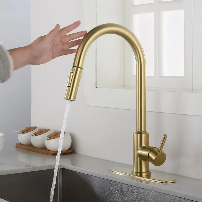 

Pull Down Sprayer Kitchen Faucet with Touch Control Functionality