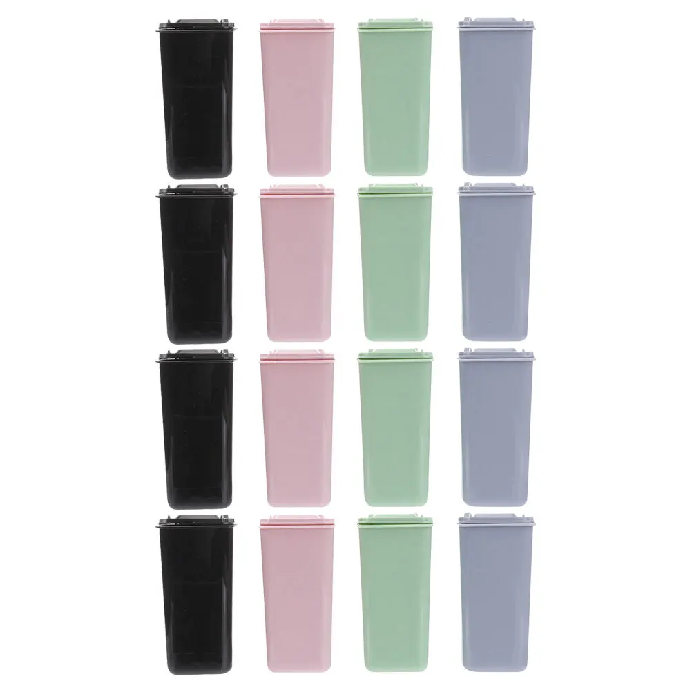 

16Pcs Desktop Trash Can Compact Mini Plastic Bin with Lid Small Trash Basket for Desk Countertop Bedroom Office