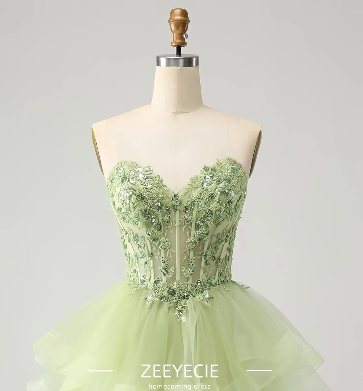 Gelaagde Tule Homecoming Jurken Strapless Kant Applique Kralen Korte Galajurk voor Tieners Quinceanera DAMA Jurk