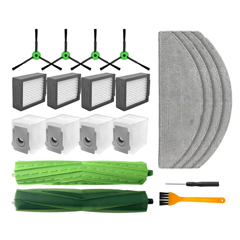 Lado principal Escova Filtro Mop, Substituição do Saco de Pó, Compatível para Irobot Roomba Combo I5, I5 Plus, J5, J5 Plus
