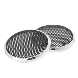 2pcs 2inch Decorative Steel Mesh Circle Car Speaker Protective Cover Cases Horn Guard Decorative Circle Video Accessory