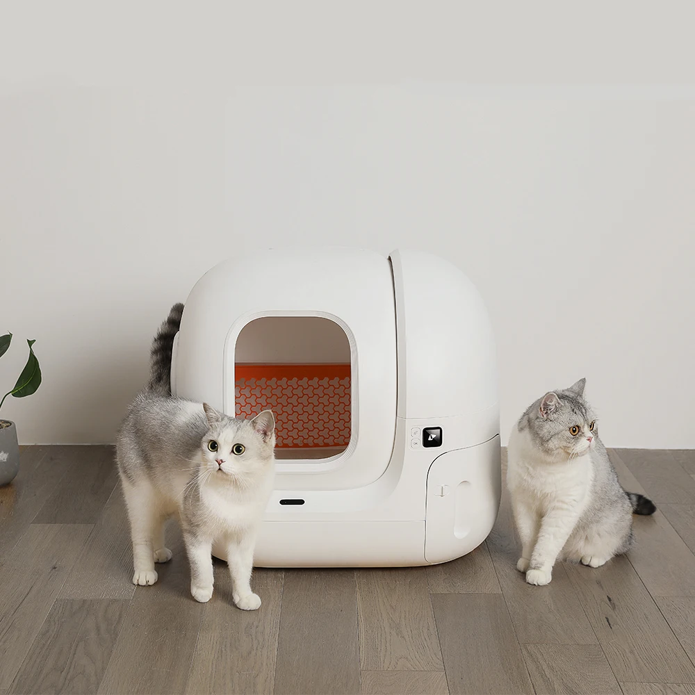 Custom Intelligent Fully Smart Electric Deodorization ELS Wholesale Cute Smart White 60x60x50CM Rechargeable Cat Litter Boxes