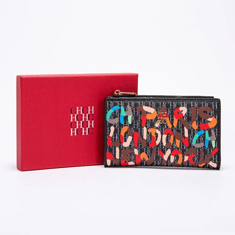 Women's Cartoon Printing Long Wallet Retro Classic Wallet Multi-Color Selection PVC Material Fashion Simple Large Capacity Bags image 3