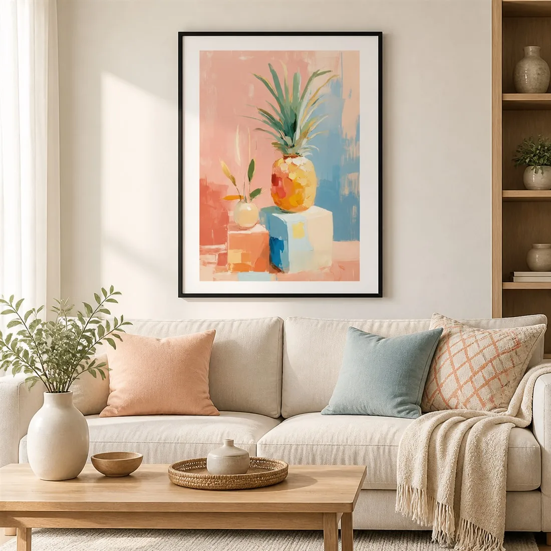 Pineapple Dreams Poster,Canvas Wall Print,Modern Art Illustration,High‑Grade Home Decoration Artwork for Bedroom,Living Room