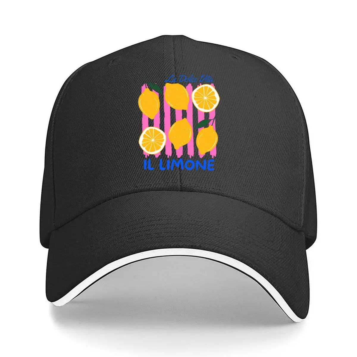 Gorra de béisbol La Dolce Vita Il Limone Lemon Slice Art Sandwich para hombre y mujer, gorra para el sol, gorra para entrenamientos al aire libre