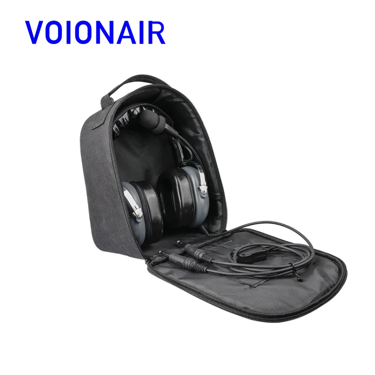 VOIONAIR Black Carrying Case Aviation Pilot Headset Bag For David Clark H10-30, H10-76, H10-20, H20-10