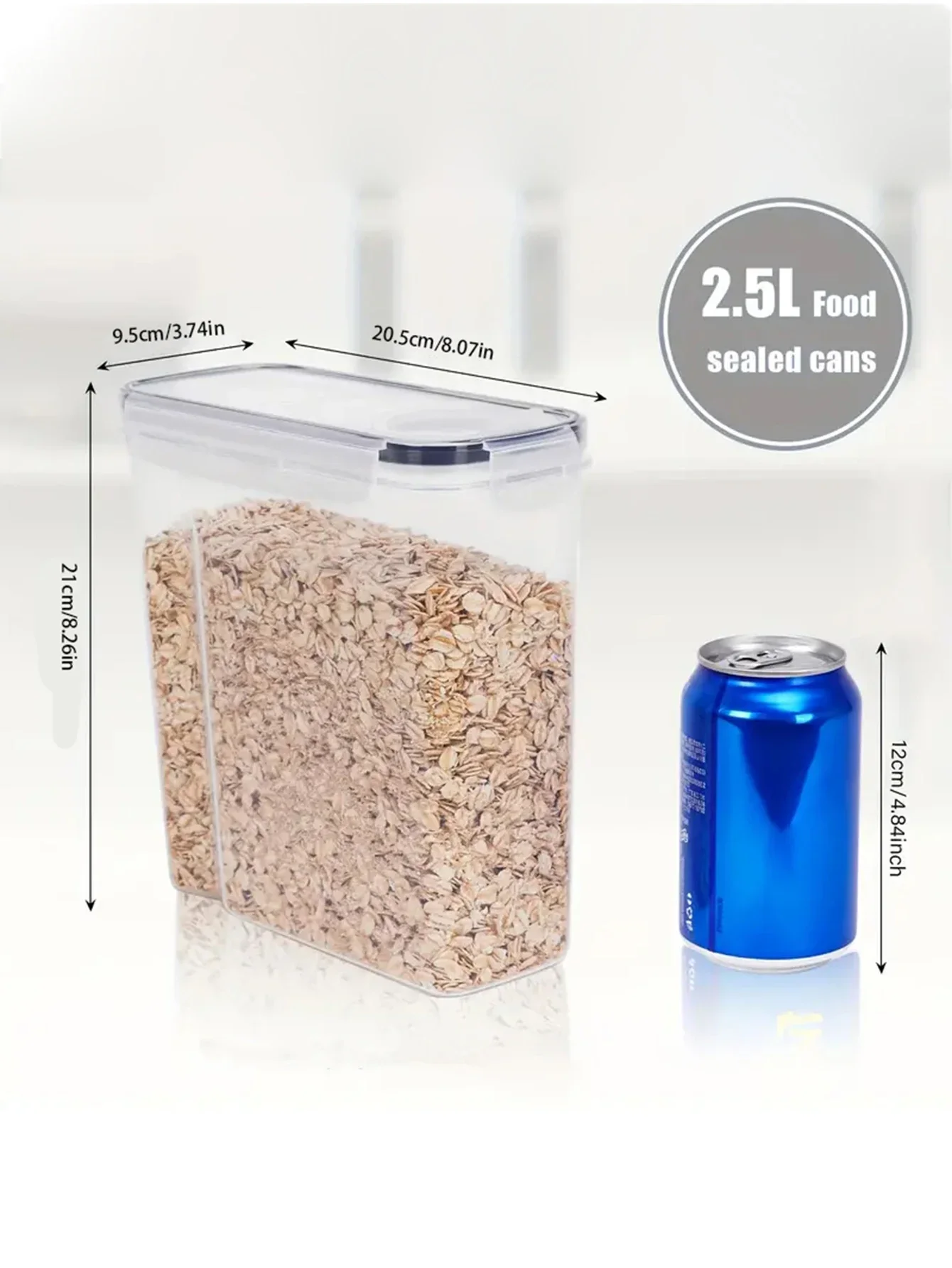 8 ชิ้น 2.5 ลิตรภาชนะเก็บอาหารปิดพร้อมฝาปิด, พลาสติกปลอดสาร BPA ห้องเก็บของในครัวองค์กรและการจัดเก็บ, กระป๋องอาหารแห้ง