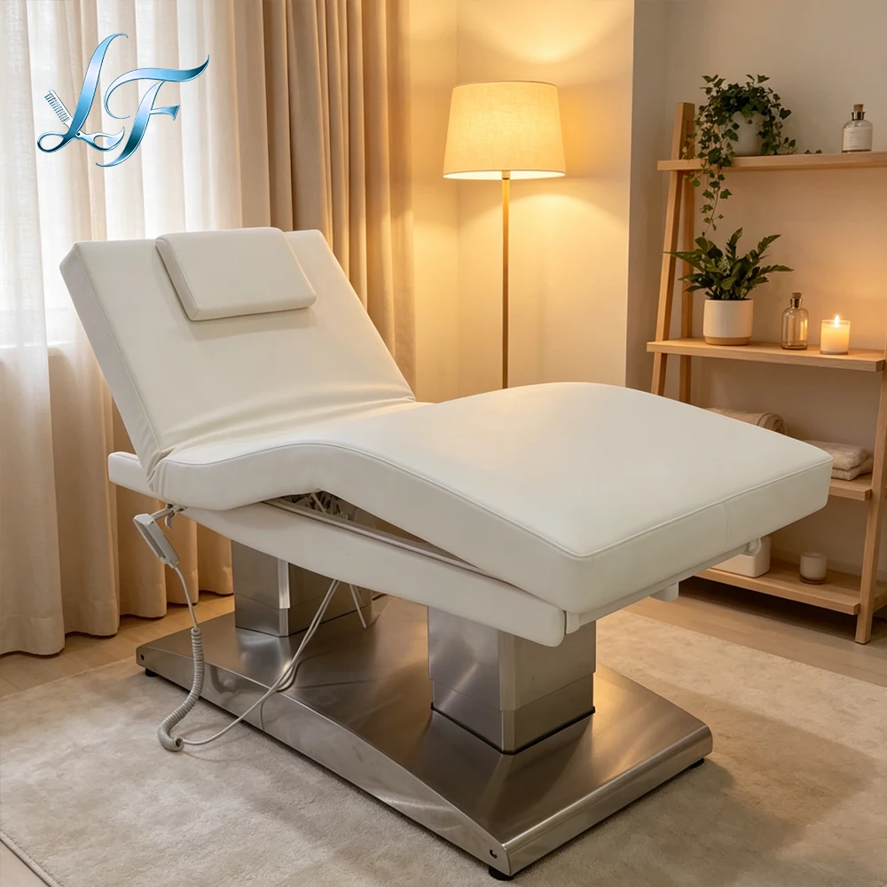 

Wide Size Electric Facial Beauty Salon Bed 4 Motors Medical Spa Massage Treatment Table Podiatry Chair Aesthetic Tattoo Bed