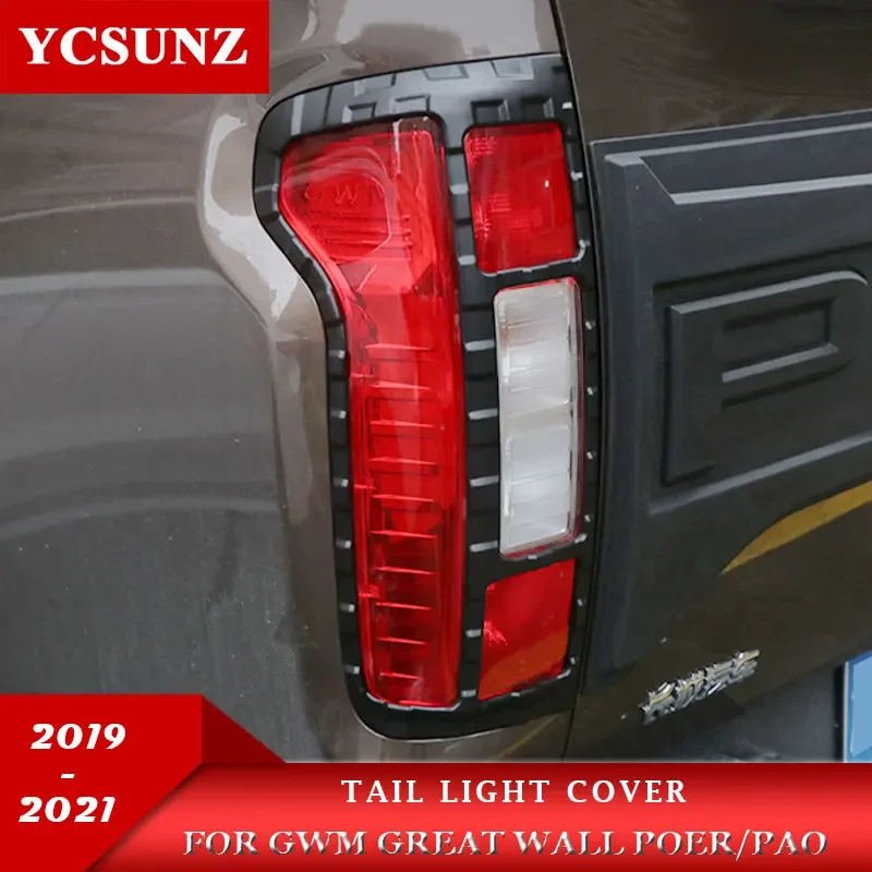 ABS Tail Light Cover For GWM Great Wall Poer Pao Great Wall Power 2019 2020 2021 2022 Pick Up Truck Car Parts Commercial Series