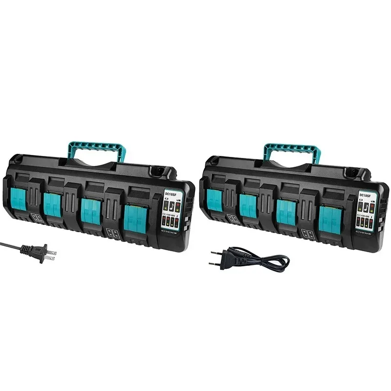 

DC18SF 4-Port 14.4V 18V 4X3A Li-Ion Battery Charger for Makta BL1820 BL1830 BL1850 BL1430 Mkital Power Tools