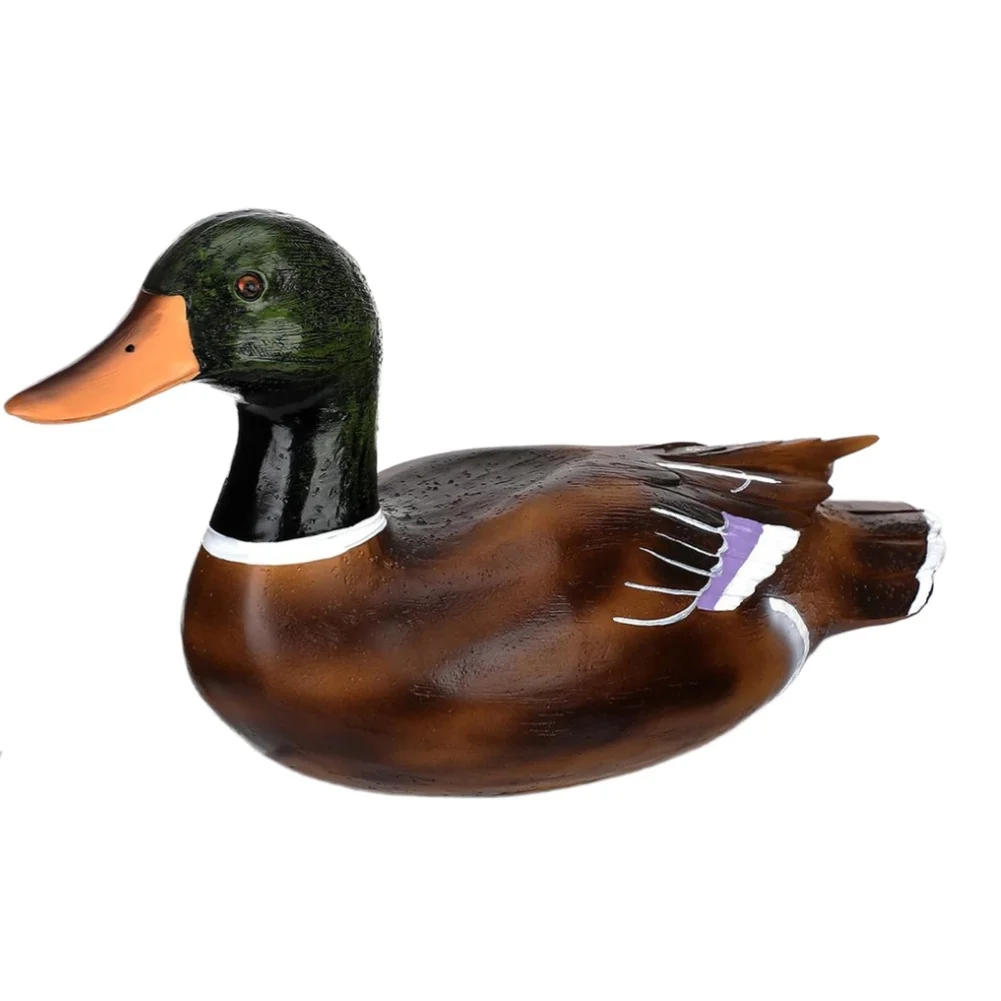 Wild Duck Resin Garden Ornament for Outdoor Yard Patio Table Decoration Rustic Animal Themed Lifelike Bird Decor 11..5x5.5in