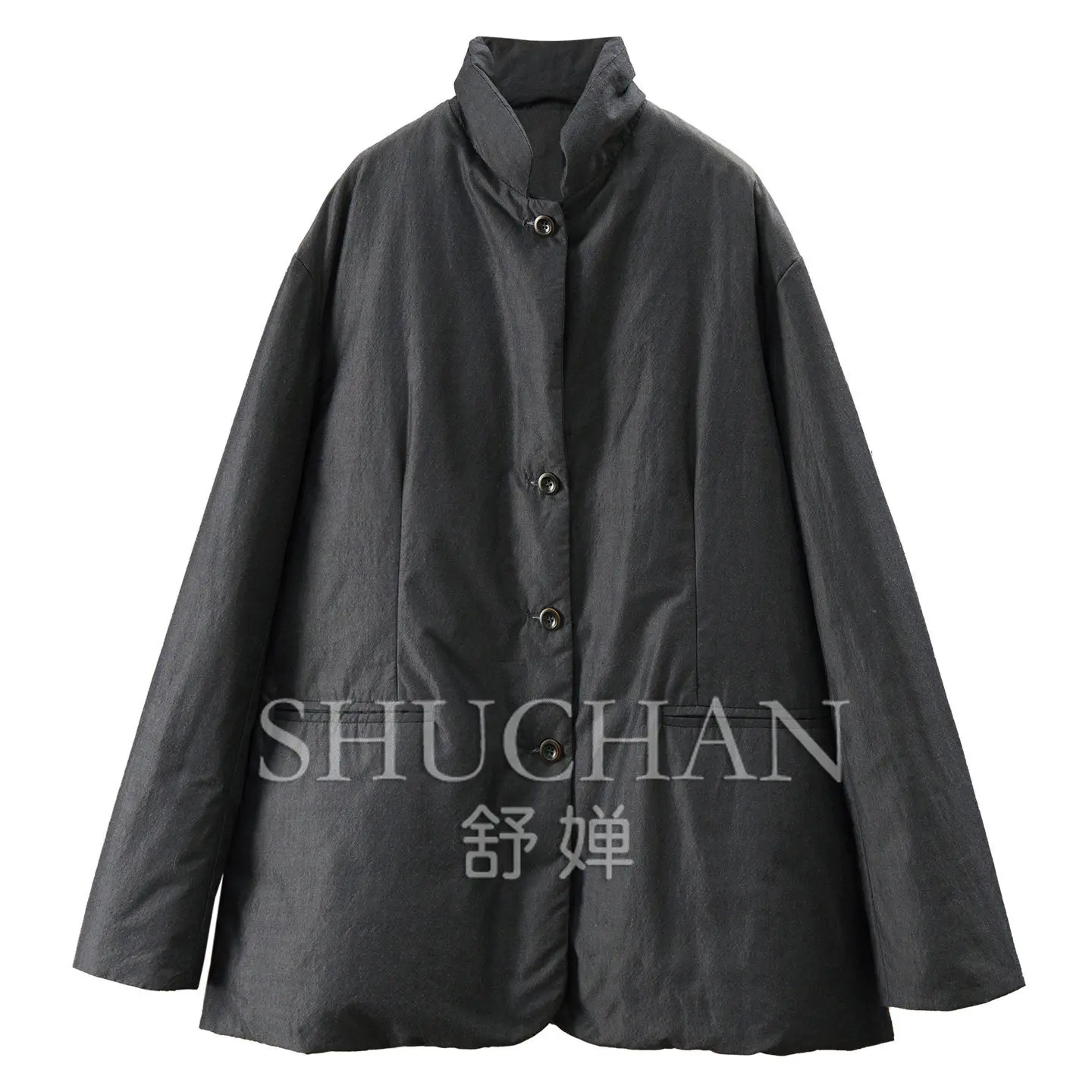 Light and Warm Jacket French Loose Wool + Cotton 90% Goose Down Stand-up Collar Down Jacket Women's F609