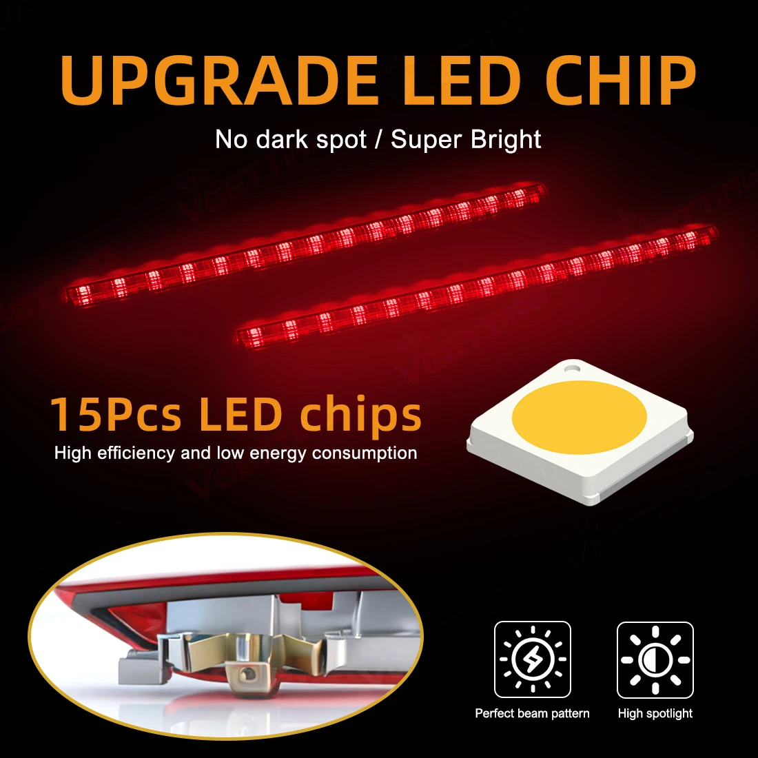 Car Third Brake Lamp High-Mount Stop Light For VW Polo 9N 2002 2003 2004 2005 2006 2007 2008 2009 2010 6Q6945097 High BrakeLight