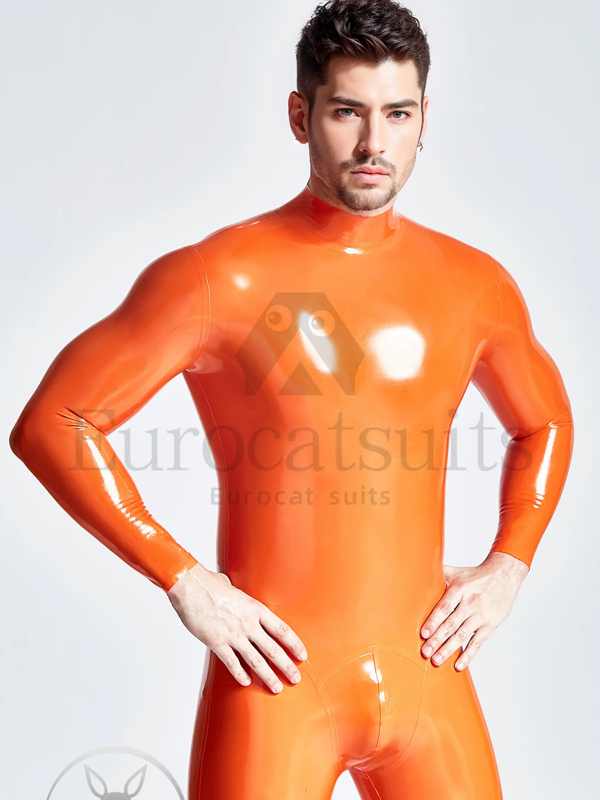 

latex catsuits men eurocat suits latex zentai rubber fetish customised Male Standard Back Zip Latex Catsuit