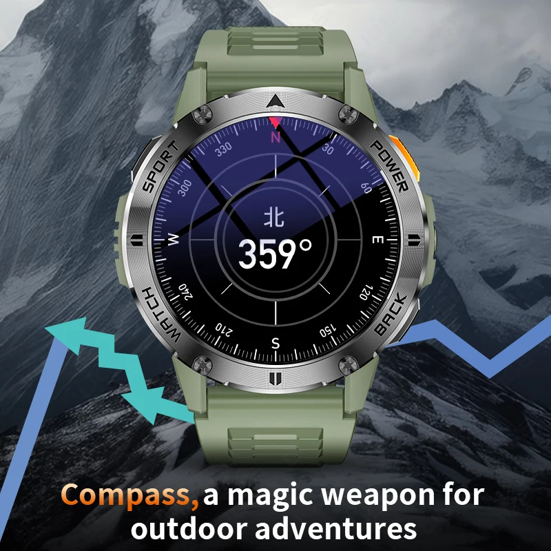 2025 LED Sports Watch For Xiaomi Smart watch AMOLED Screen Compass Waterproof BT Call Health Monitor Flashlight Outdoor Smartwat