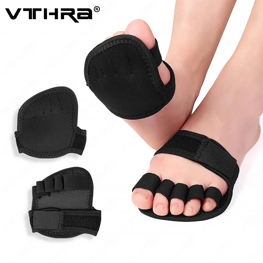 5 Toes Bunion Sole Forefoot Fabric Pads Adjustable Metatarsal Forefoot Pad half Cushion Half Sock Supports Pain Relief Foot Care