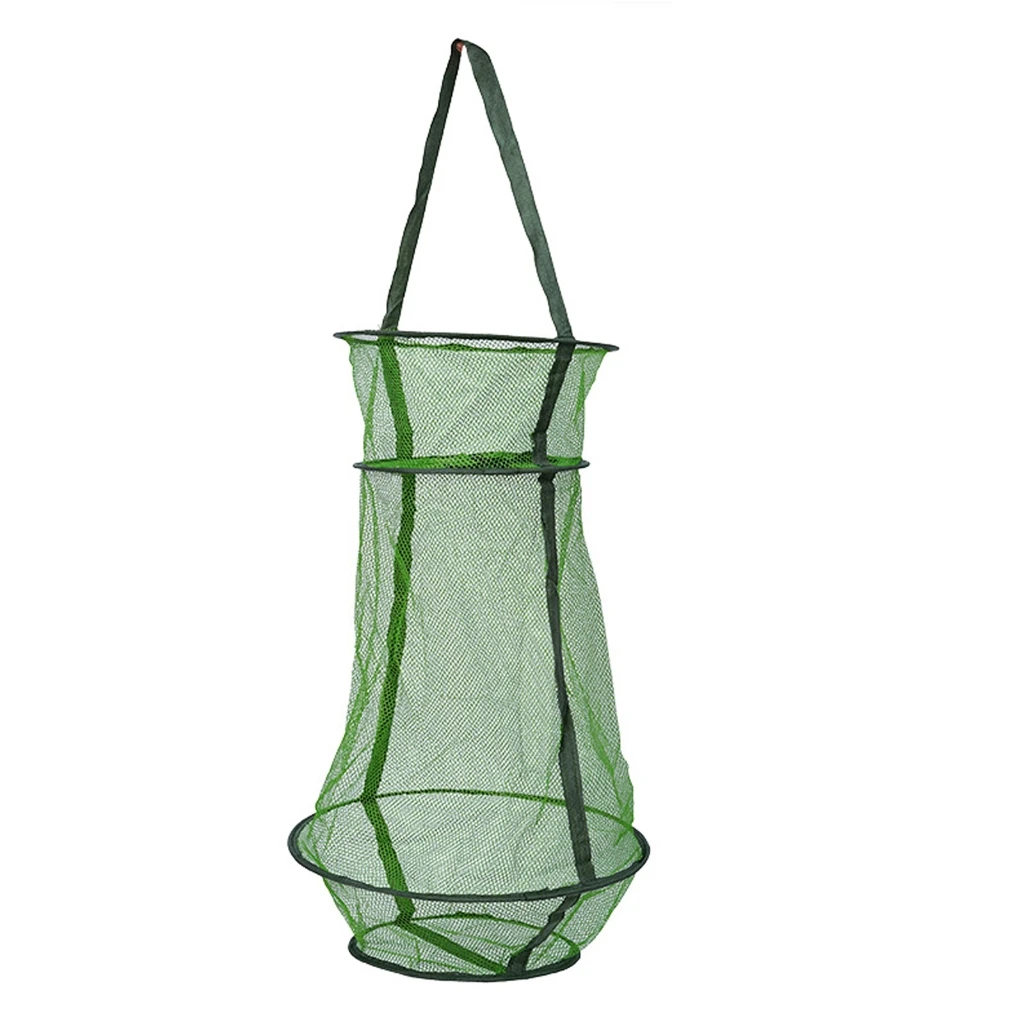 

1PC Round Folding Fish Shrimp Mesh Cage Cast Net Portable Fishing Net Nylon Landing Net Cast Fishing Net Cage Enduring