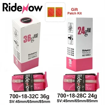 Ridenow 자전거 내부 튜브, MTB 자전거 TPU 타이어, 프렌치 밸브 길이 45mm, 65mm, 85mm, 28 인치, 초경량 내부 튜브, 700C X, 18, 25, 28, 32 