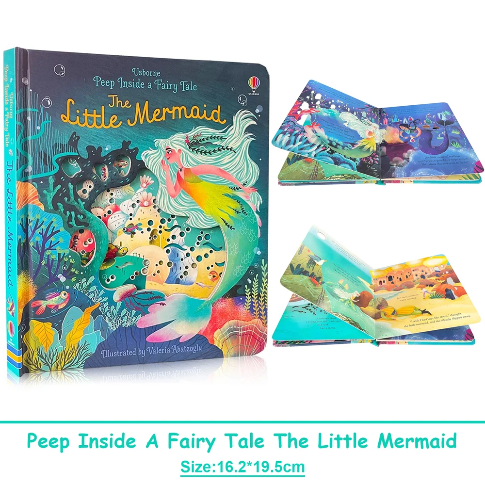 

Usborne Peep Inside A Fairy Tale Русалочка 3D-книги с клапаном для детей, читающие развивающие английские книжки с картинками