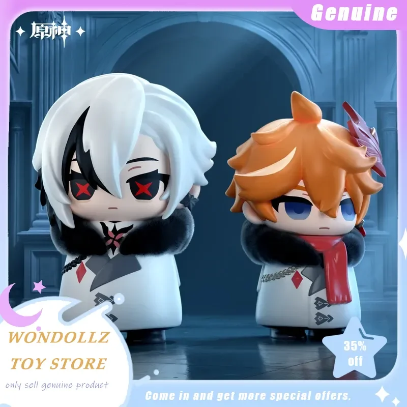 حقيقية Genshin صندوق أعمى تأثير Fatui Harbingers سلسلة دمية كارتون صغيرة واندرر تشايلد جمع نموذج حلية لعبة عصرية