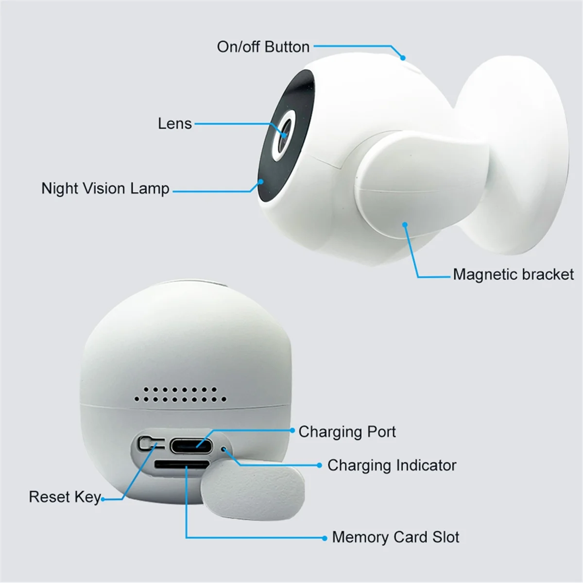 

New 1080p Wireless WIFi Camera Digital Zoom AI Human Detect Camera Night Vision Baby Security Surveillance IP Camera