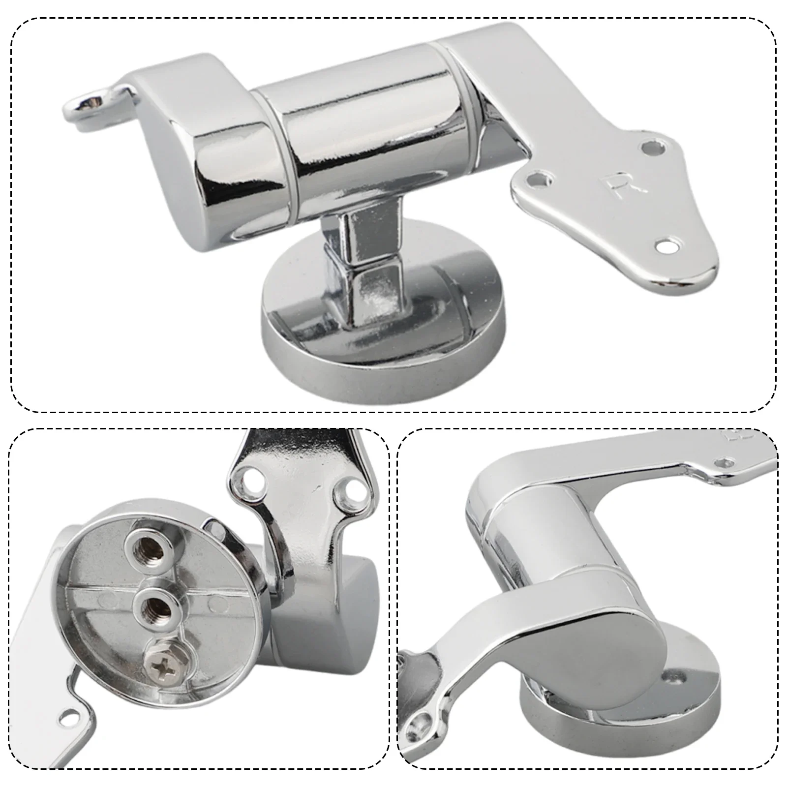 Slow-Down Toilet Cover Connector Zinc Alloy Toilet Seat Hinge Soft Release Toilet Lid Hinge Mounting Fittings Toilet Attachments