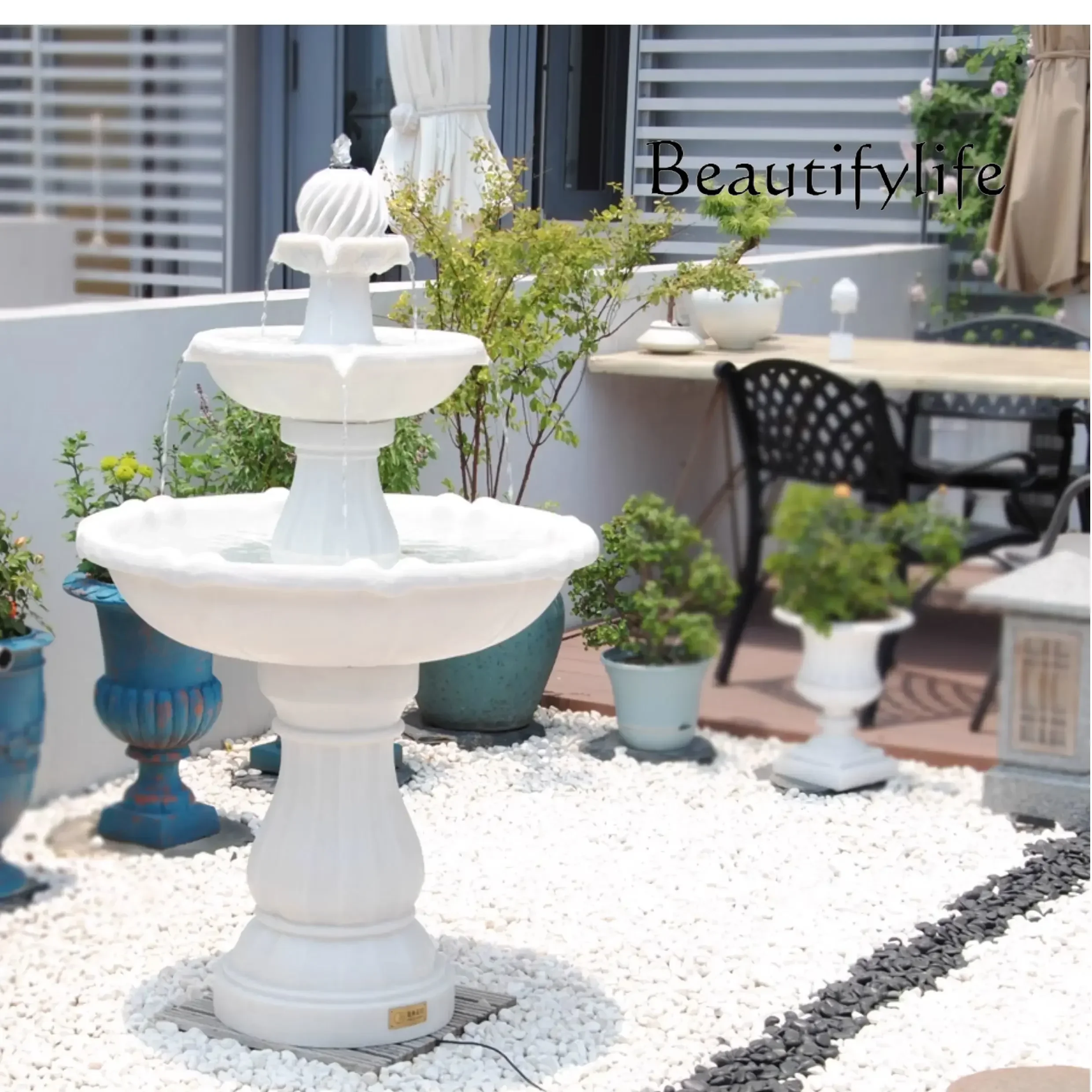 ASolar fountain European garden flowing water ornament outdoor pool landscape landscaping decoration wishing pool
