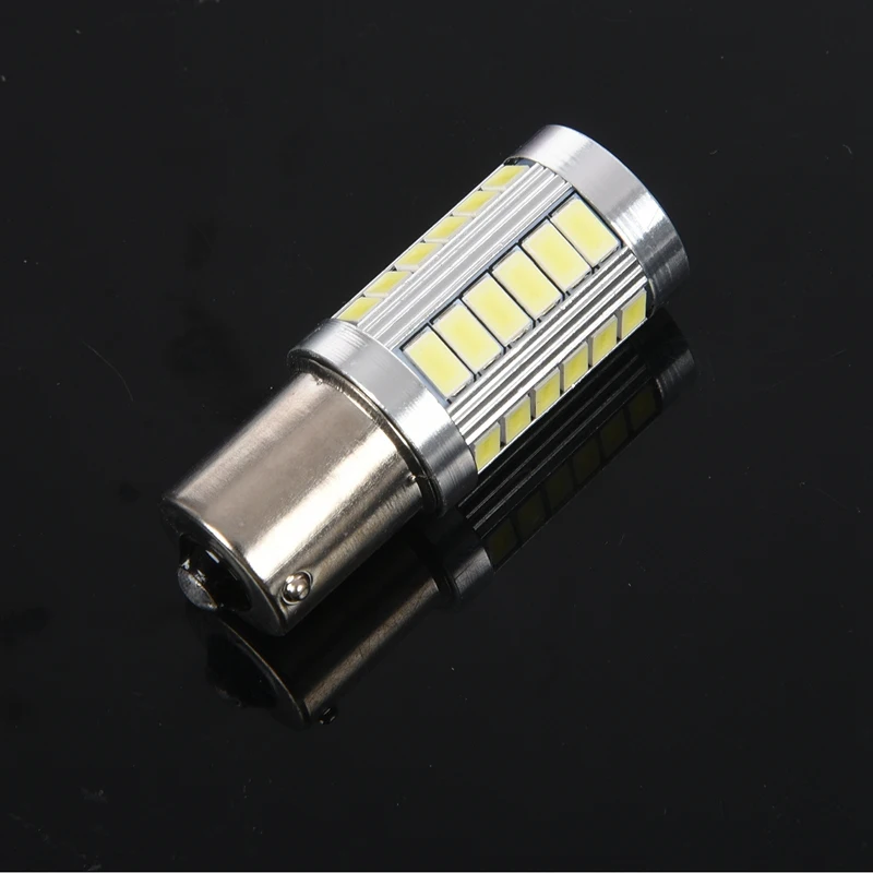 BA15S 12V White LED Sidelight Car Light Bulb 1156 P21W Silver 33-LED Main in Car Light