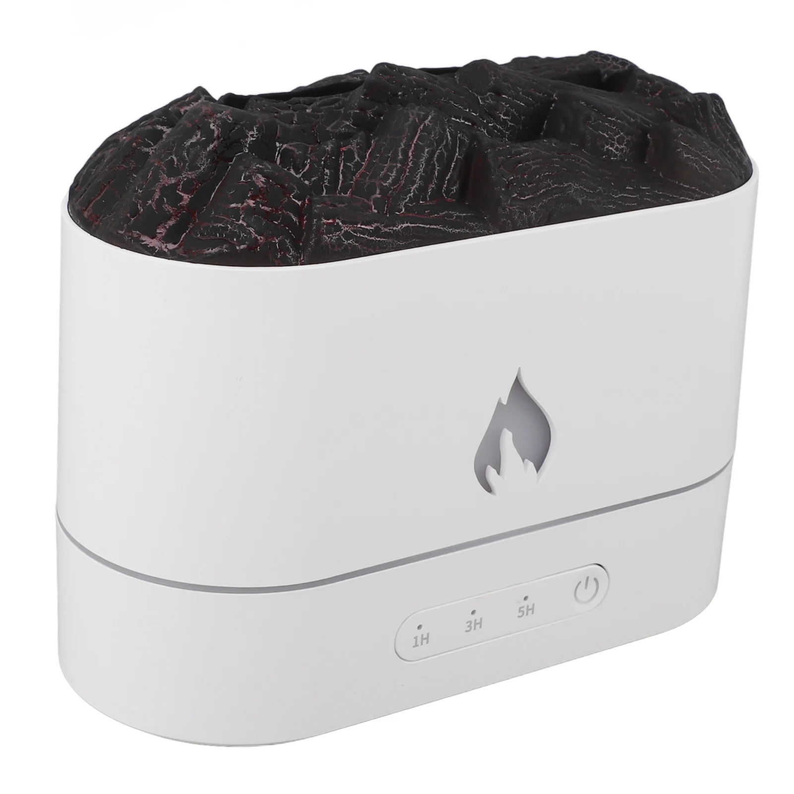 USB Charging 7 Color Light Volcano Aroma Humidifier 250ml Super Quiet Mist Diffuser with Smart Timer Flame Effect Home Bedroom