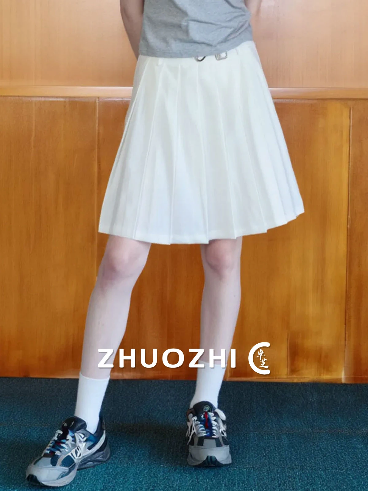 

Юбка-трапеция ZhuoZhi с высокой талией, женская, весна 2026, в студенческом стиле, плиссированная, повседневная, из немнущейся ткани