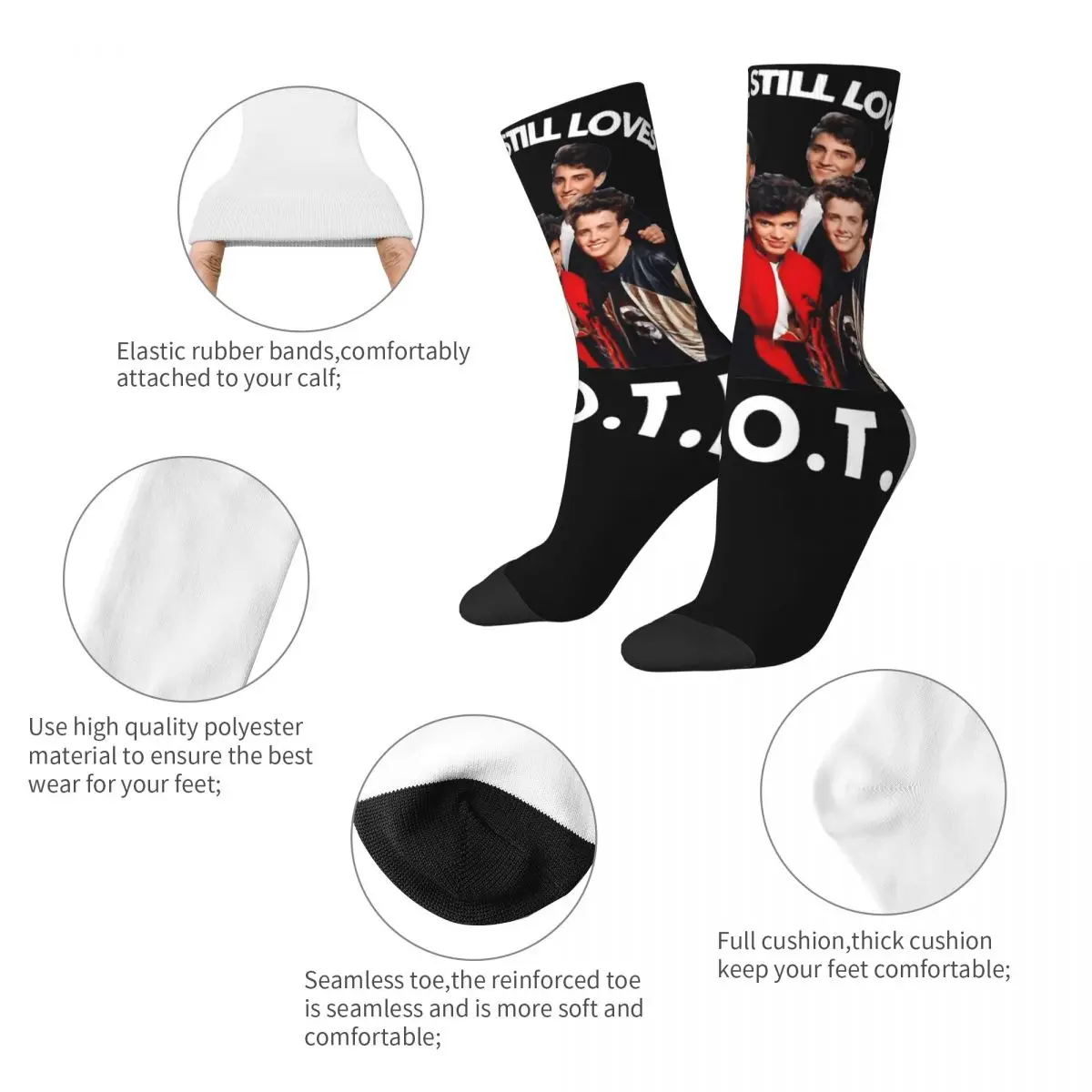 Crazy Design New Kids On The Block Music Band Theme Design Print Socks Stuff All Season NKOTB Magic Summer 2024 Tour Long Socks