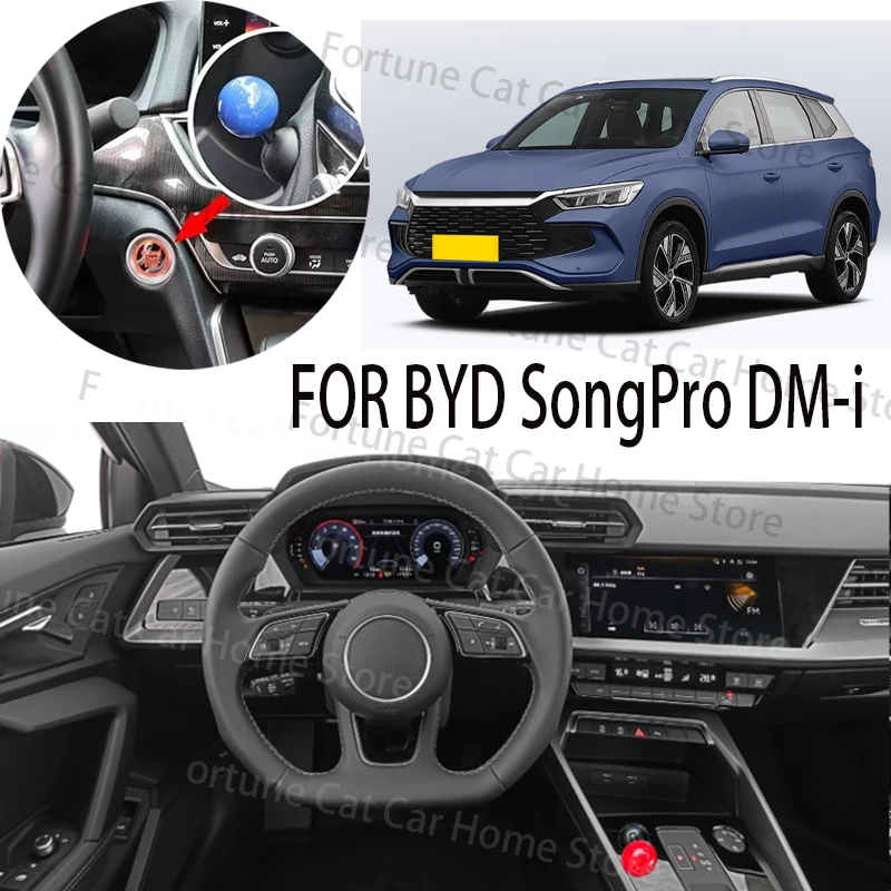 

FOR BYD SONGPRO DM-i car BUTTON START Modification of pull rod decorative ball All metal ball tie rod Circular decorative cover