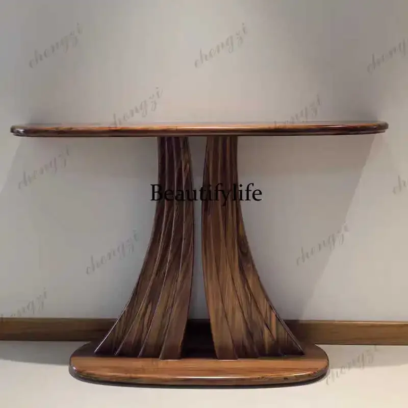 Y136 New Chinese-style entrance table, ebony wood table, modern simple wall view table, all solid wood